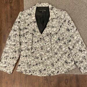 Women's Black and Silver Formal Patterned Blazer